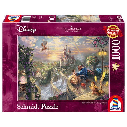 Puzzle Schmidt: Thomas Kinkade - Disney - Frumoasa si Bestia indragostindu-se, 1000 piese