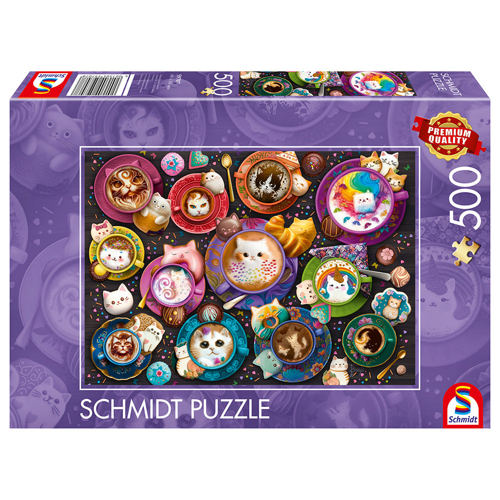 Puzzle Schmidt: Pisici de arta a cafelei, 500 piese