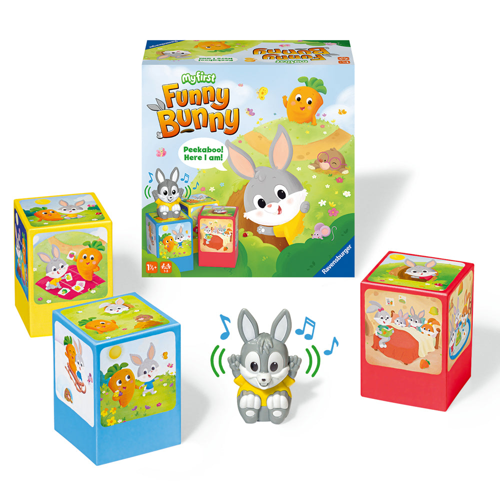 Imagine My first Funny Bunny Ravensburger, joc de societate pentru copii de la 18 luni