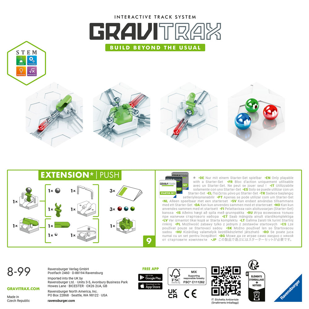 Joc de constructie Gravitrax Push, Forta, set de accesorii, editie NOUA