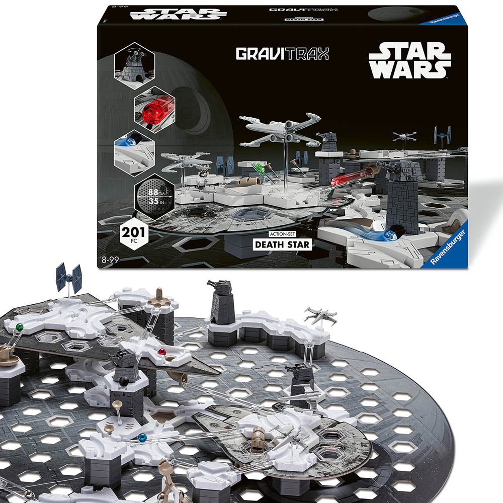 Joc de constructie Gravitrax Star Wars Action Set Death Star, set de baza editia Disney - Razboiul Stelelor