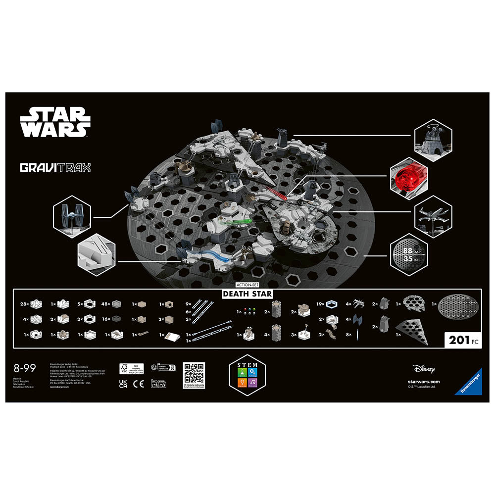 Joc de constructie Gravitrax Star Wars Action Set Death Star, set de baza editia Disney - Razboiul Stelelor