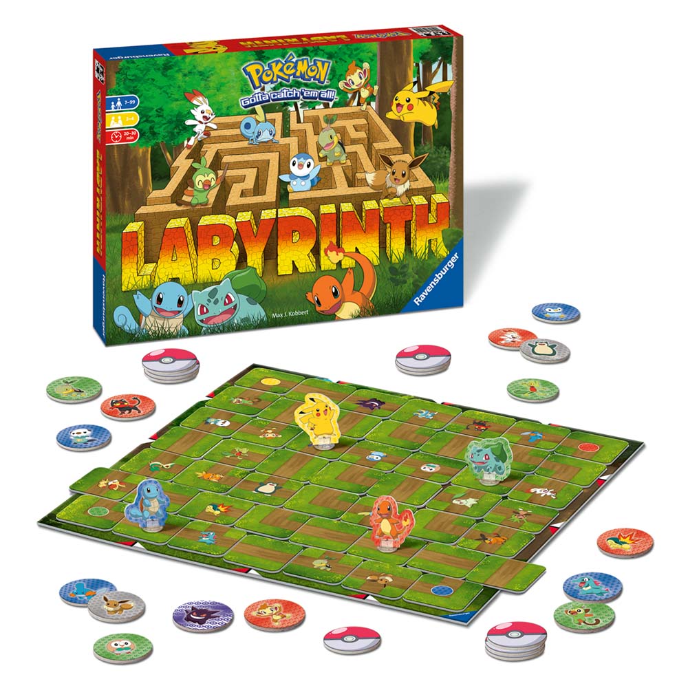 Imagine Labyrinth Pokémon Ravensburger, joc labirint pentru copii de la 7 ani, multilingv incl. RO