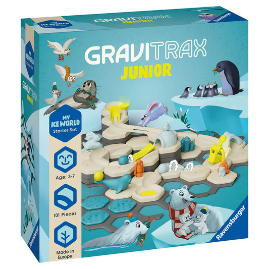 Imagine - Joc de constructie Gravitrax Junior pentru copii de la 3 ani- My Ice World - Set de baza, Lumea Inghetata