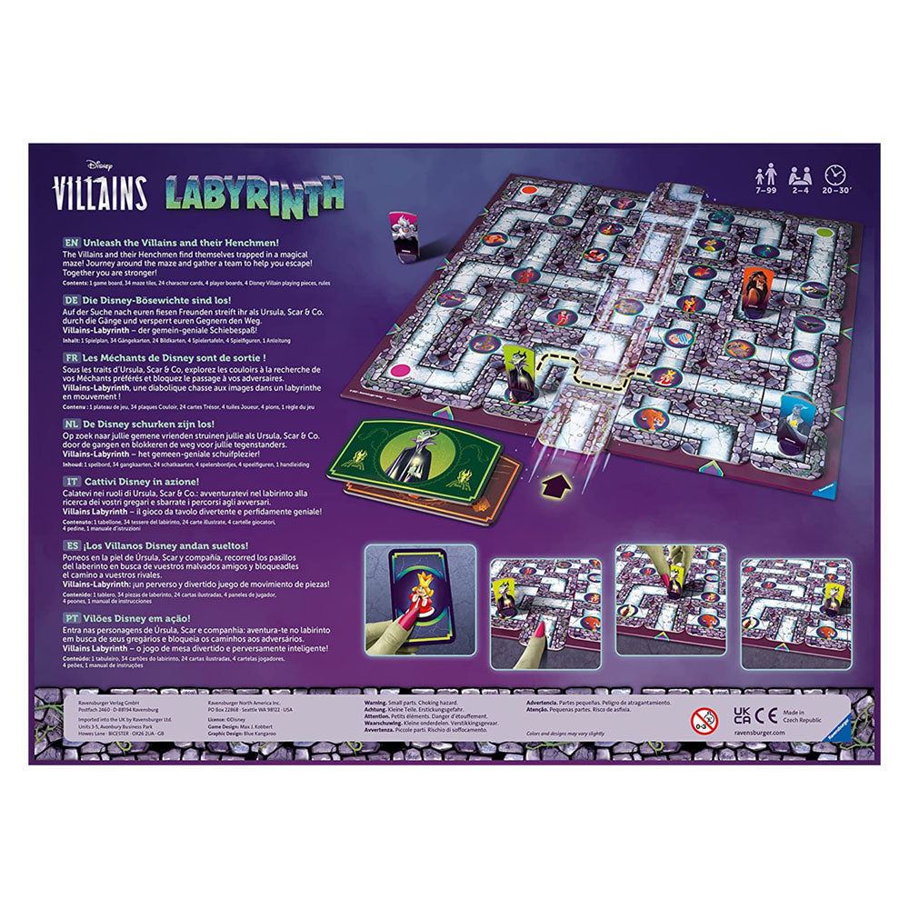 Imagine Labyrinth Villains Ravensburger, joc labirint pentru copii cu caractere Disney de la 7 ani, multilingv incl. RO