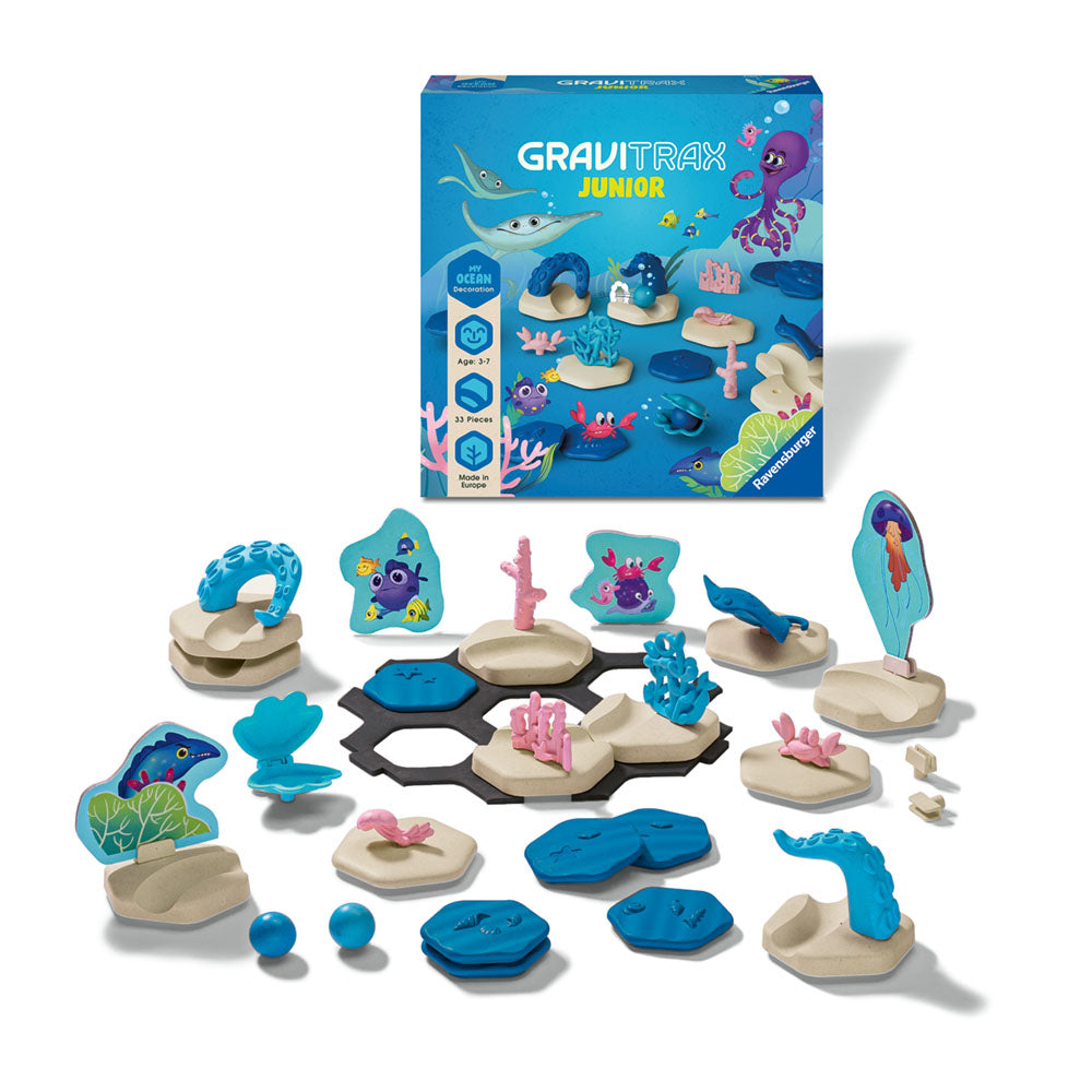 Joc de constructie Gravitrax Junior - My Ocean - Set de accesorii, Lumea Acvatica