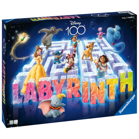 Imagine - Labyrinth 100 de ani de Disney Ravensburger, joc labirint pentru copii cu caractere Disney de la 7 ani, multilingv incl. RO