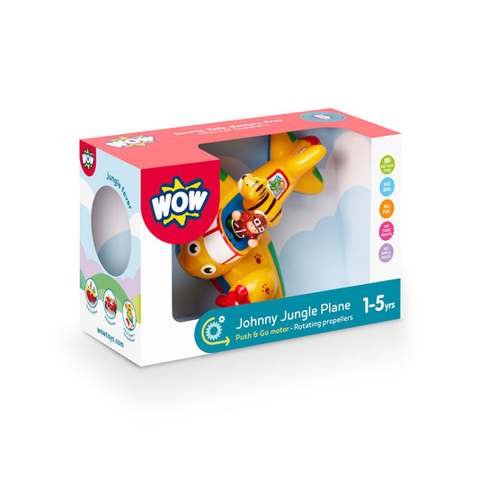 Jucarie pentru copii WOW Toys, Avion cu elice, Johnny Jungle Plane