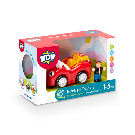 Jucarie pentru copii WOW Toys, Masina de curse rosie, Fireball Frankie