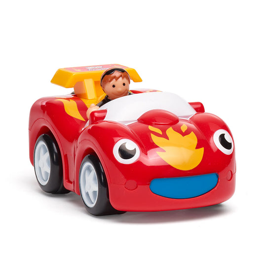 Jucarie pentru copii WOW Toys, Masina de curse rosie, Fireball Frankie