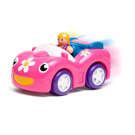 Jucarie pentru copii WOW Toys, Masina de curse roz, Dynamite Daisy