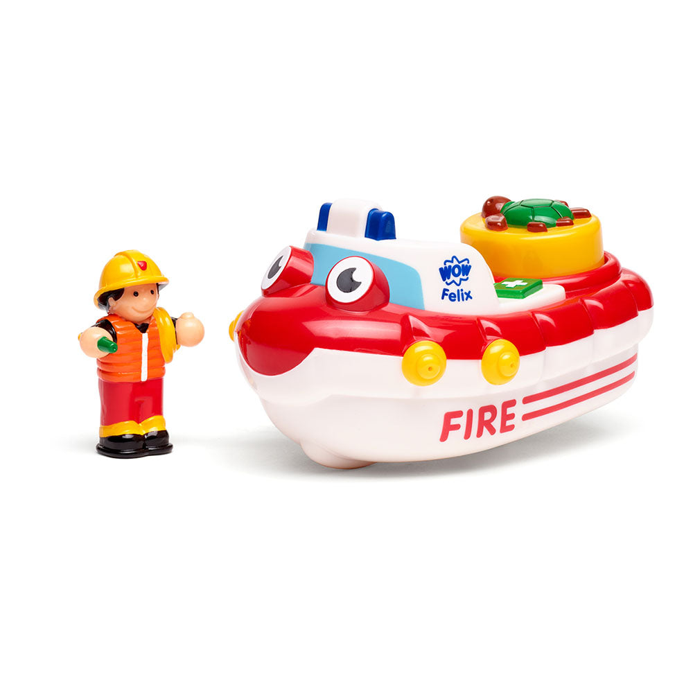 Jucarie de baie WOW Toys, Barca de pompieri, Fireboat Felix