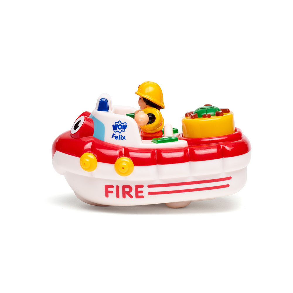 Jucarie de baie WOW Toys, Barca de pompieri, Fireboat Felix