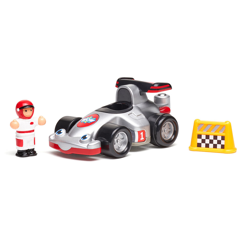 Jucarie pentru copii WOW Toys, Masina de curse si cu obstacol, Richie Race Car