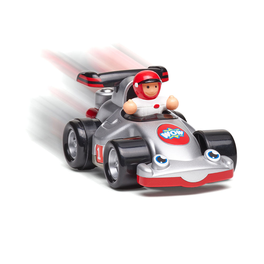 Jucarie pentru copii WOW Toys, Masina de curse si cu obstacol, Richie Race Car
