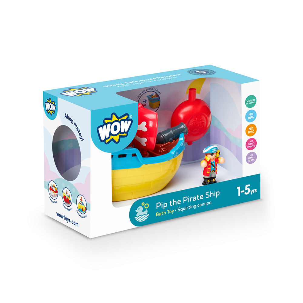 Jucarie de baie WOW Toys, Corabie de pirati, Pip the Pirate Ship