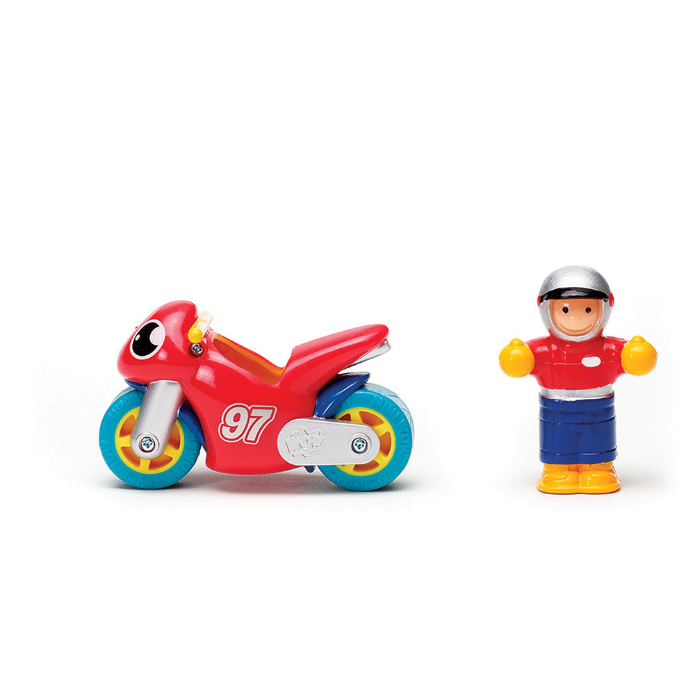 Jucarie pentru copii WOW Toys, Set camion cu motocicleta, Marco's Moto Team