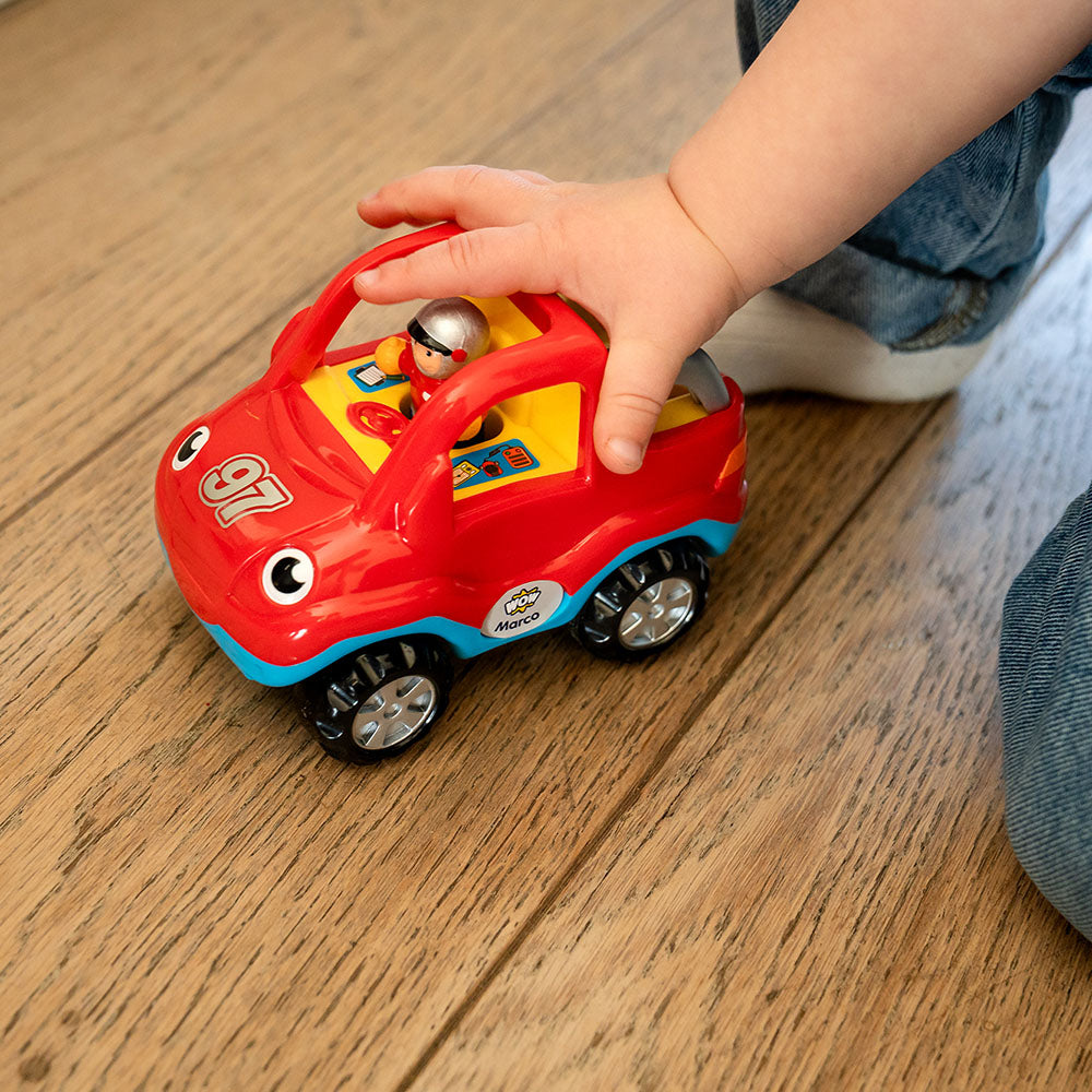 Jucarie pentru copii WOW Toys, Set camion cu motocicleta, Marco's Moto Team