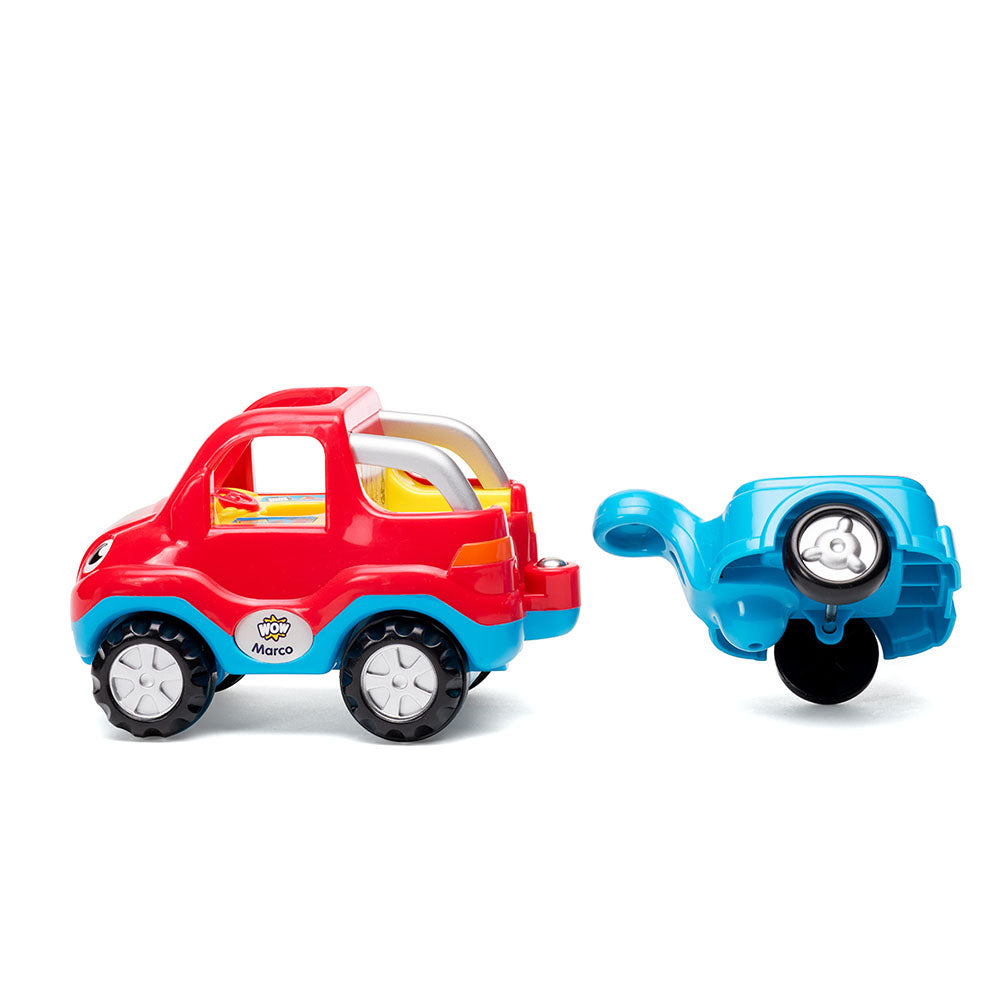 Jucarie pentru copii WOW Toys, Set camion cu motocicleta, Marco's Moto Team