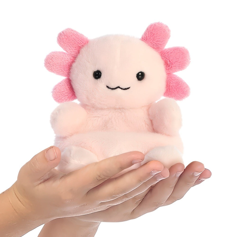Aurora Palm Pals, jucarie de plus de tinut in palma, Axolotl roz, 13 cm