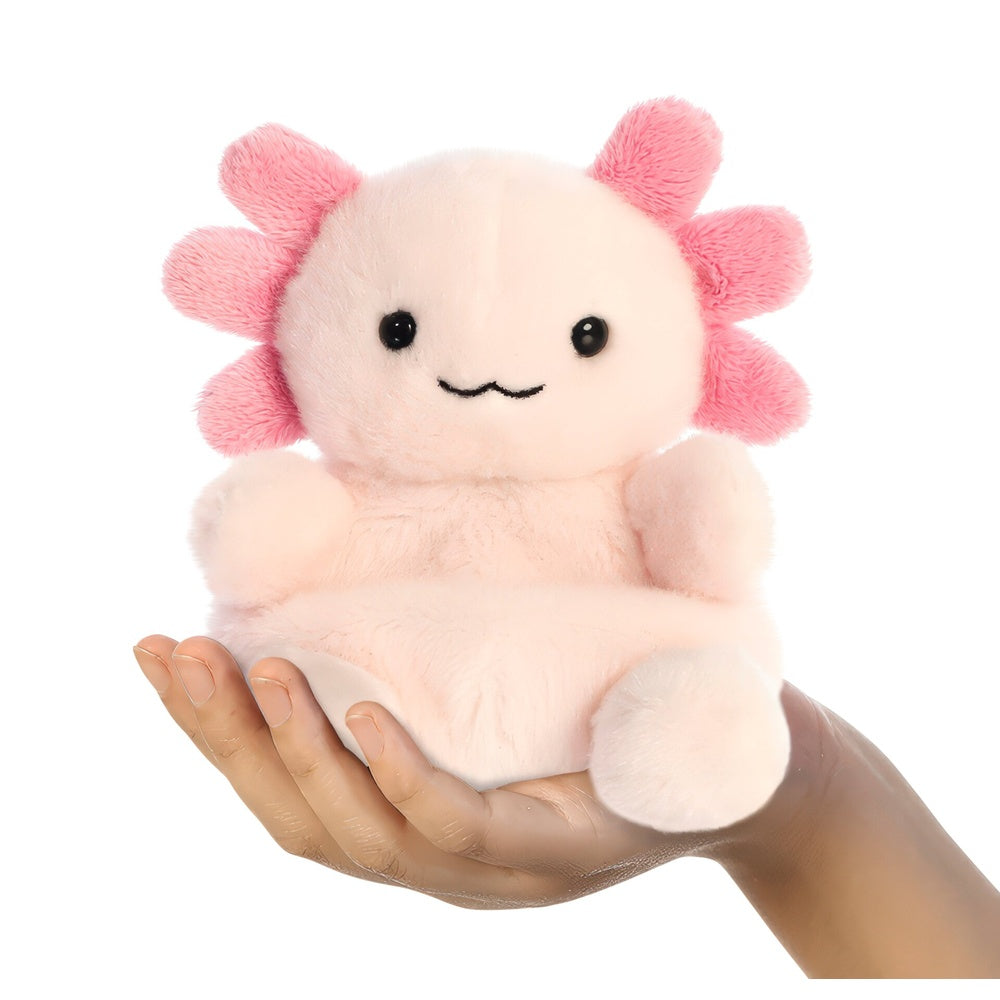 Aurora Palm Pals, jucarie de plus de tinut in palma, Axolotl roz, 13 cm
