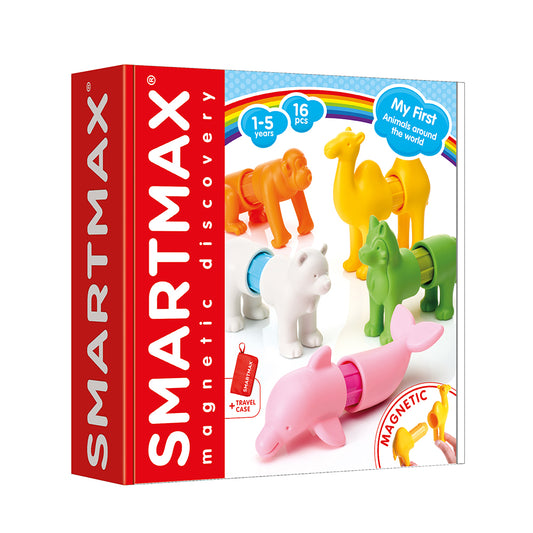 Joc magnetic Smart Max, My First Animals Around the World, Primele mele animale din intreaga lume, 16 piese