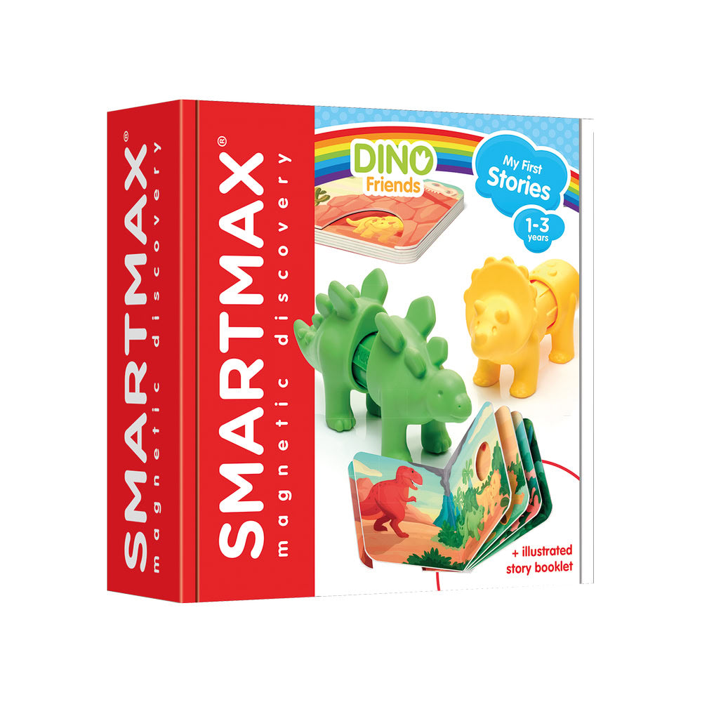 Joc magnetic Smart Max, My First Stories: Dino Friends, Carte cu povesti si dinozauri - 7 piese
