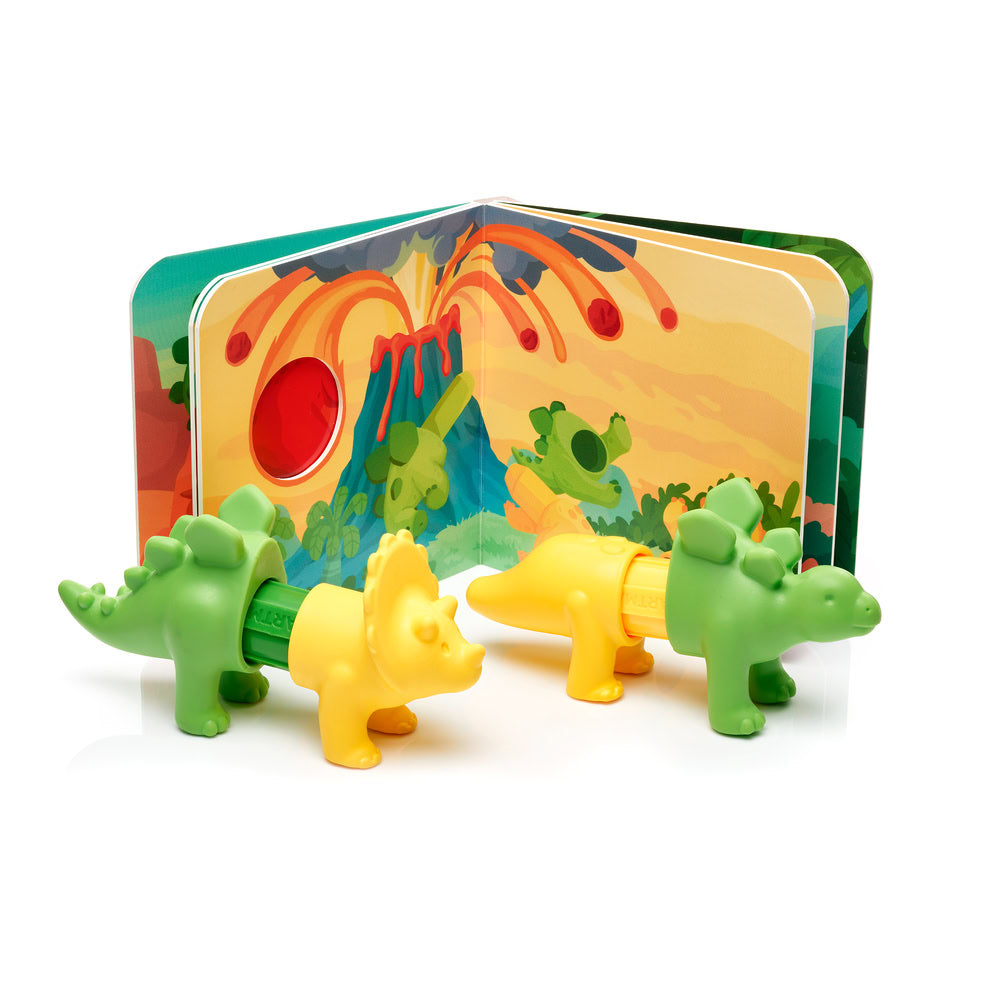 Joc magnetic Smart Max, My First Stories: Dino Friends, Carte cu povesti si dinozauri - 7 piese