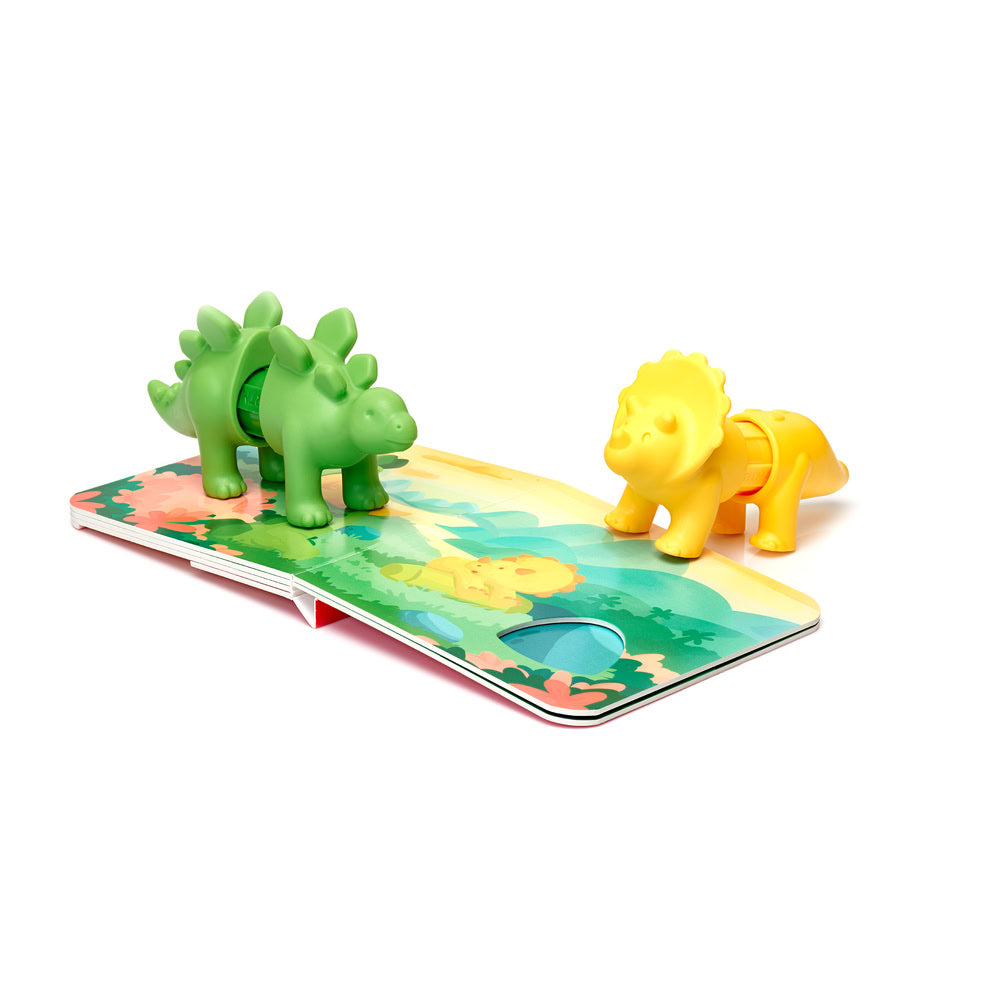 Joc magnetic Smart Max, My First Stories: Dino Friends, Carte cu povesti si dinozauri - 7 piese