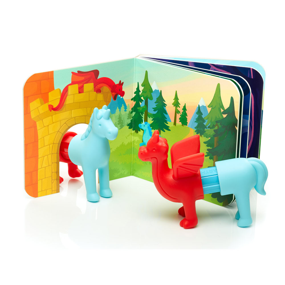 Joc magnetic Smart Max, My First Stories: Fantasy Friends, Carte cu povesti si animale fantastice - 7 piese