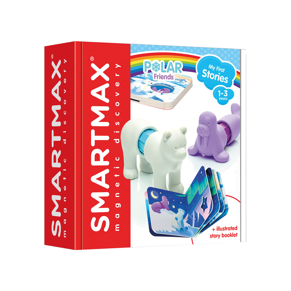 Joc magnetic Smart Max, My First Stories: Polar Friends, Carte cu povesti si animale polare - 7 piese