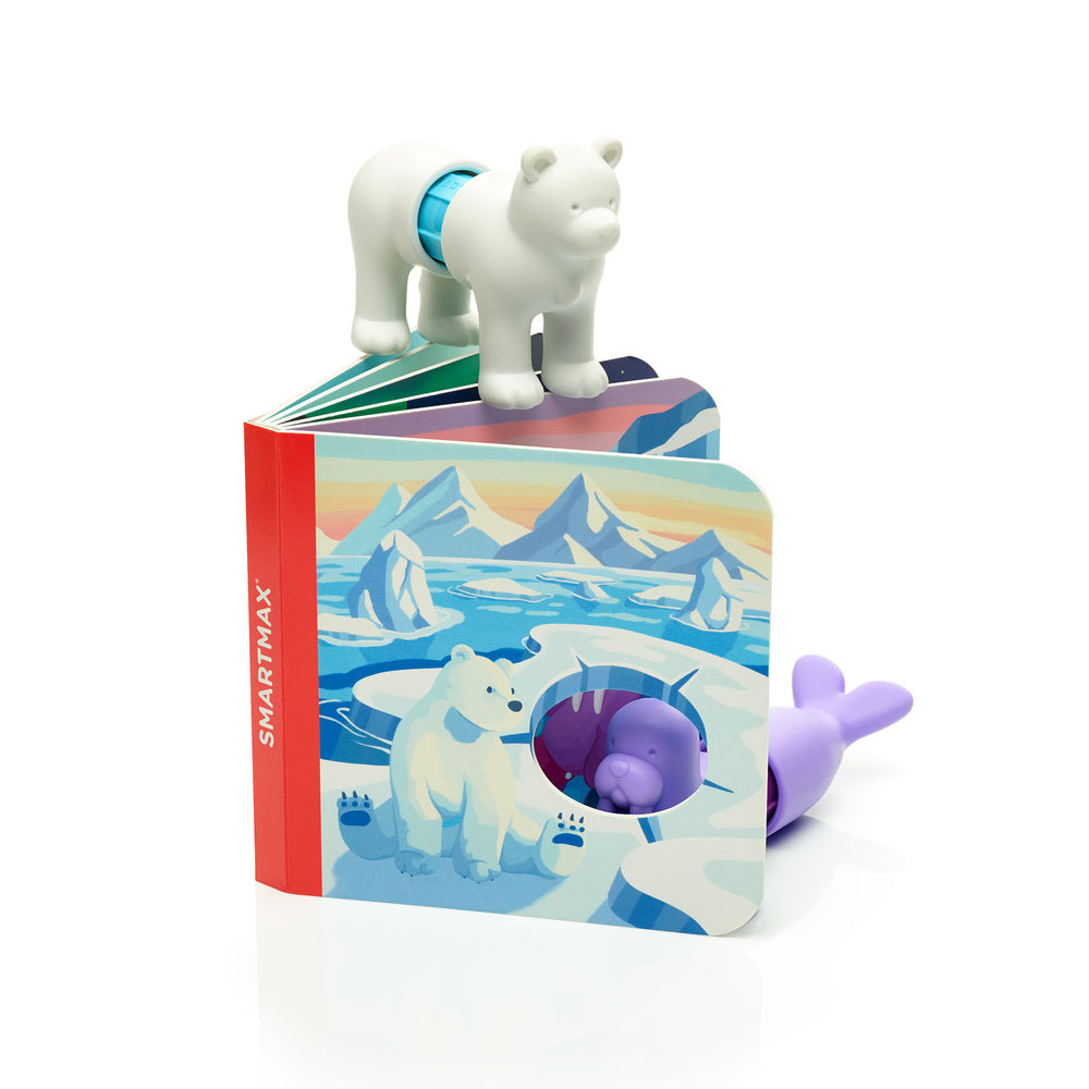 Joc magnetic Smart Max, My First Stories: Polar Friends, Carte cu povesti si animale polare - 7 piese