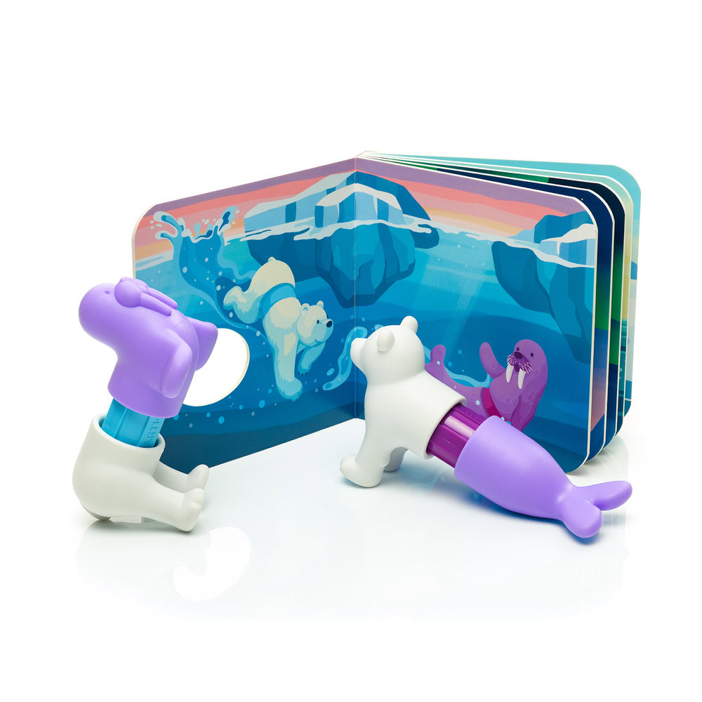 Joc magnetic Smart Max, My First Stories: Polar Friends, Carte cu povesti si animale polare - 7 piese