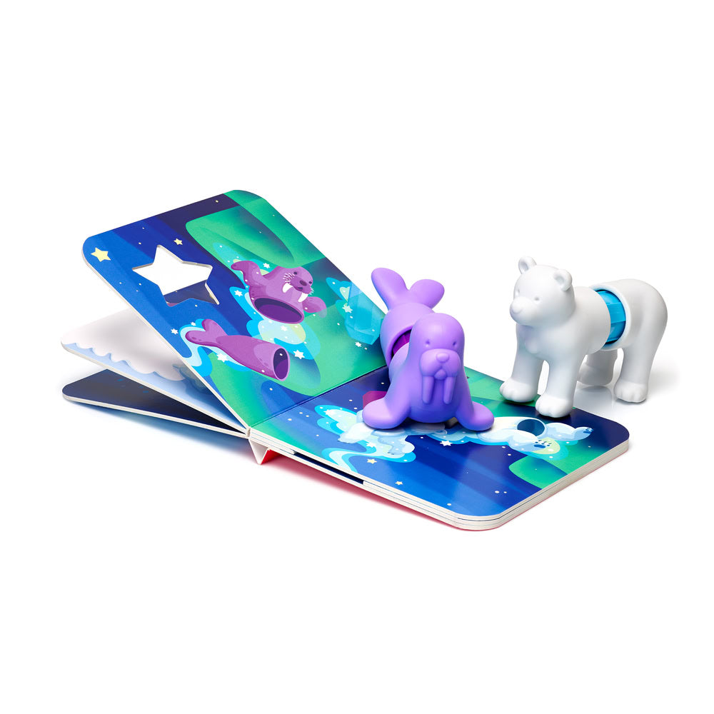 Joc magnetic Smart Max, My First Stories: Polar Friends, Carte cu povesti si animale polare - 7 piese