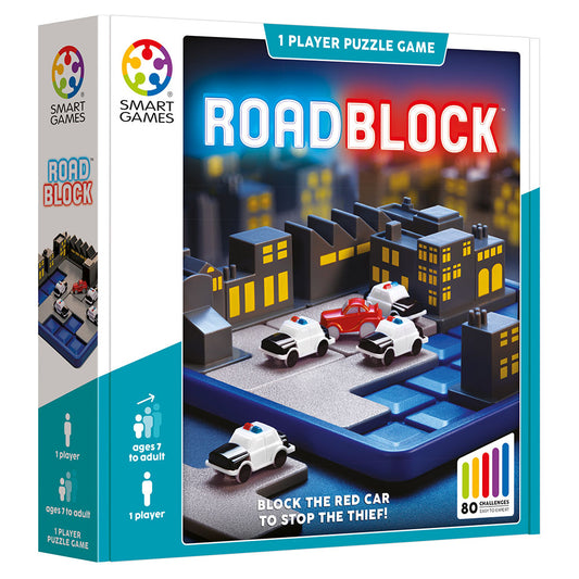 Smart Games - RoadBlock, joc de logica cu 80 de provocari, 7+ ani, editie internationala