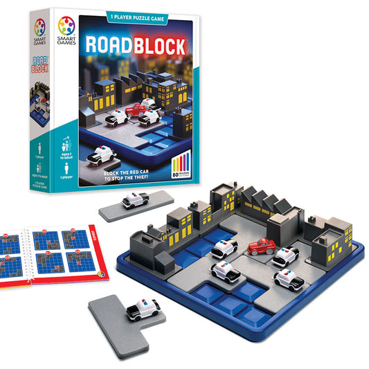 Smart Games - RoadBlock, joc de logica cu 80 de provocari, 7+ ani, editie internationala