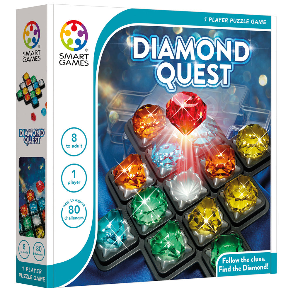 Smart Games - Diamond Quest, joc de logica cu 80 de provocari, 8+ ani, editie internationala