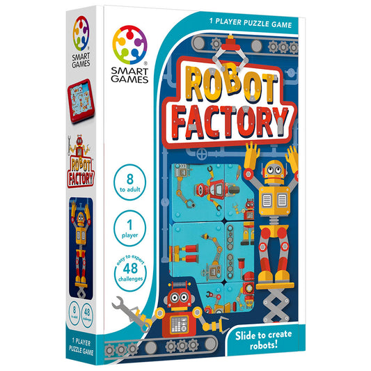 Smart Games - Robot Factory, joc de logica cu 48 de provocari, 8+ ani, editie internationala