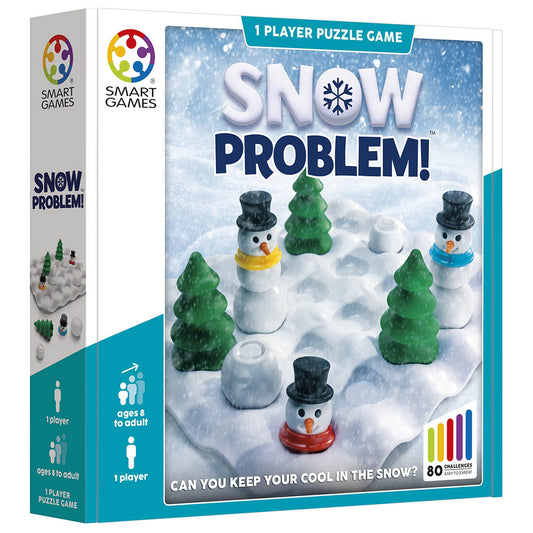 Smart Games - Snow Problem, joc de logica cu 80 de provocari, 8+ ani, editie internationala