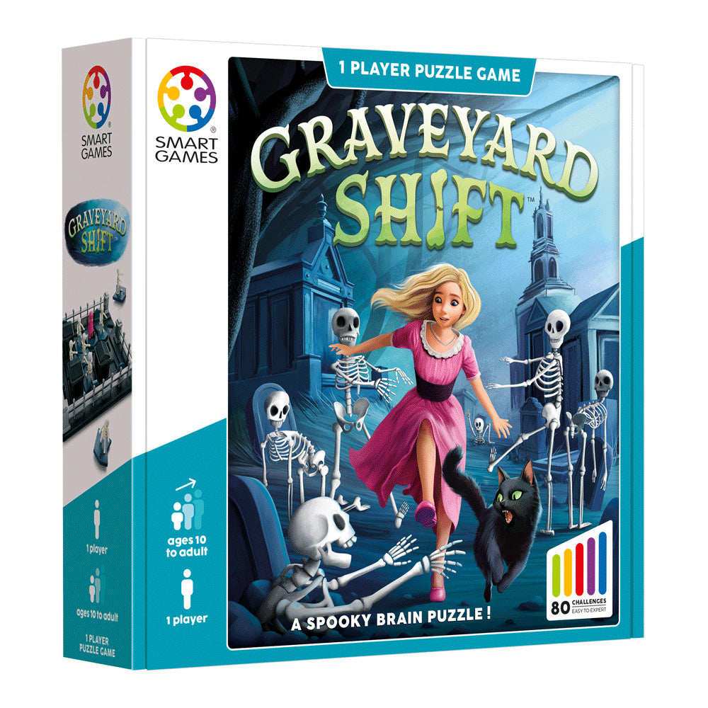 Smart Games - Graveyard Shift, joc de logica cu 80 de provocari, 10+ ani, editie internationala