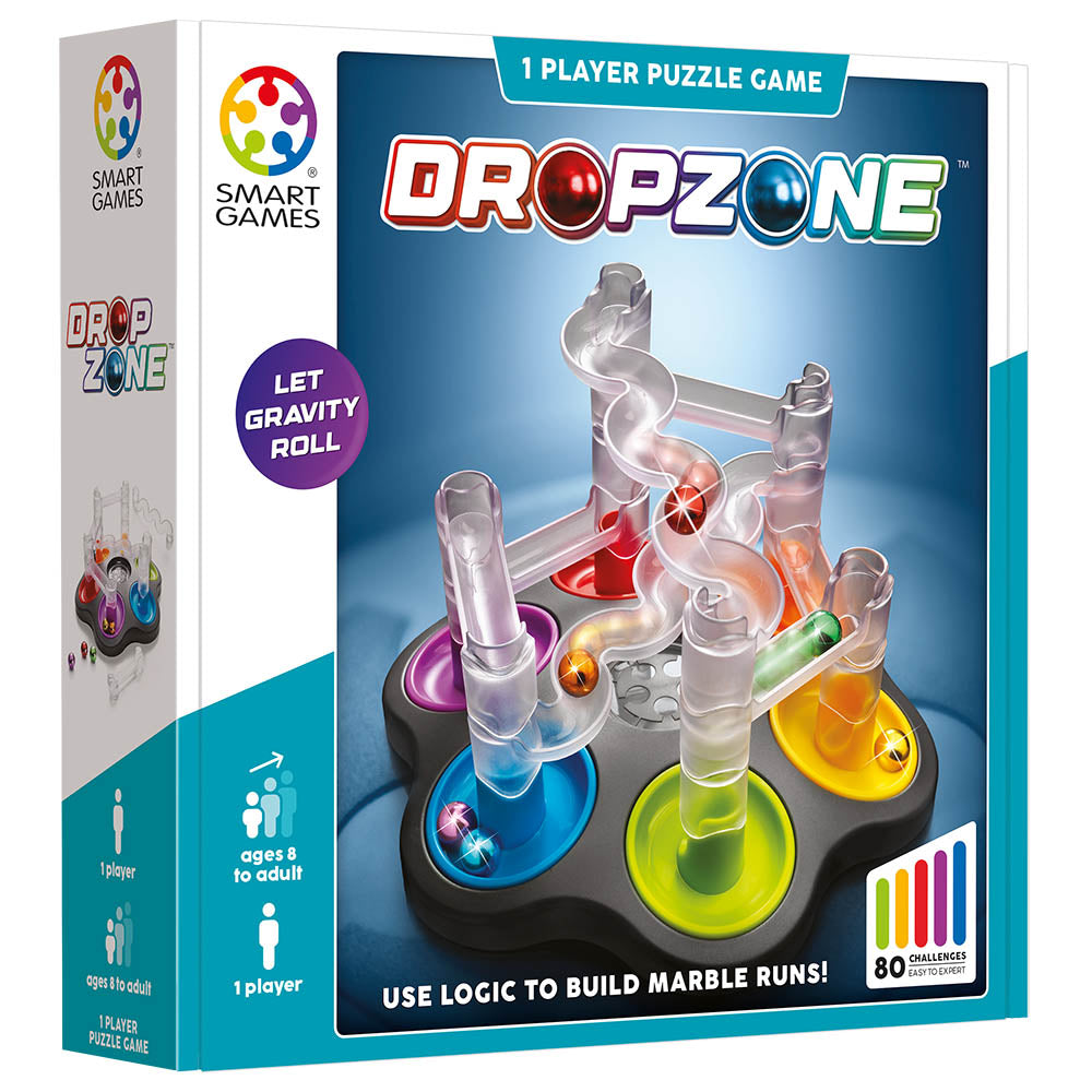 Smart Games - Dropzone, joc de logica cu 80 de provocari, 8+ ani, editie internationala