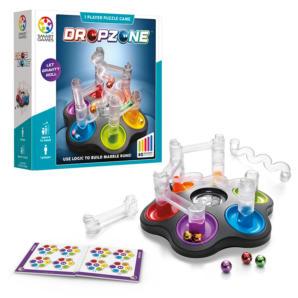 Smart Games - Dropzone, joc de logica cu 80 de provocari, 8+ ani, editie internationala