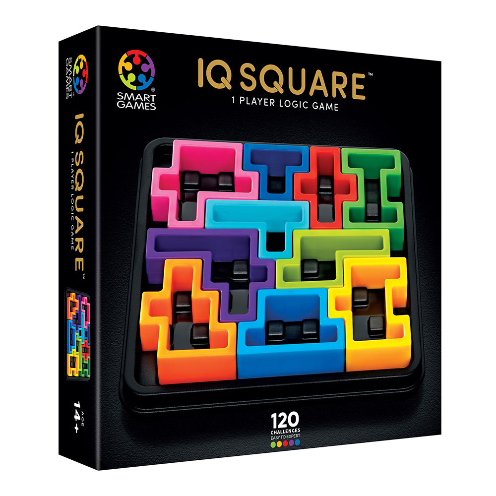 Smart Games - IQ Deluxe - Square, joc de logica cu 120 de provocari, 14+ ani, editie internationala