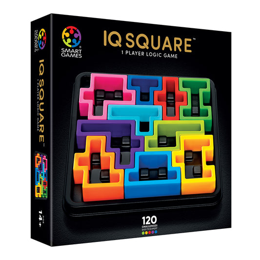 Smart Games - IQ Deluxe - Square, joc de logica cu 120 de provocari, 14+ ani, editie internationala