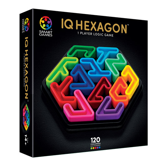 Smart Games - IQ Deluxe - Hexagon, joc de logica cu 120 de provocari, 14+ ani, editie internationala