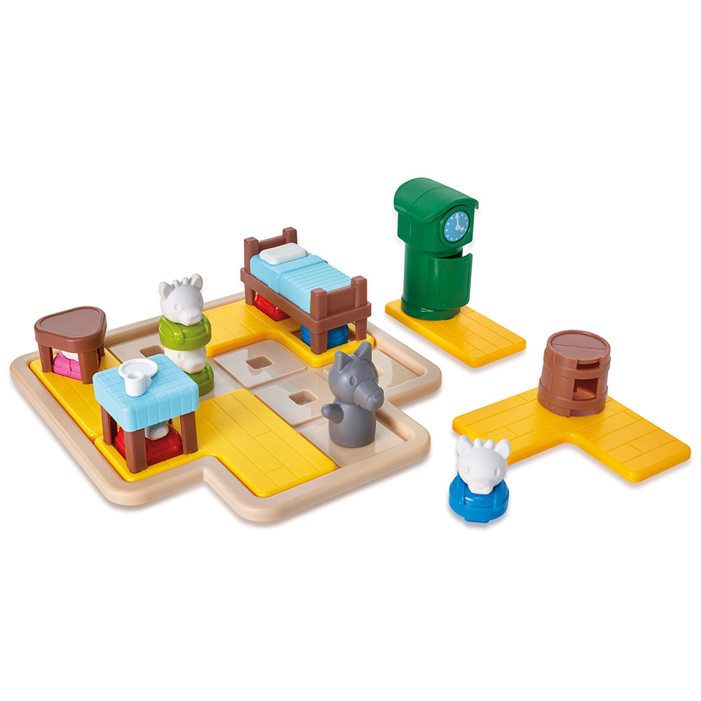 Smart Games - The Wolf & The 7 Goats - Deluxe, joc de logica cu 48 de provocari, 3+ ani,  editie internationala