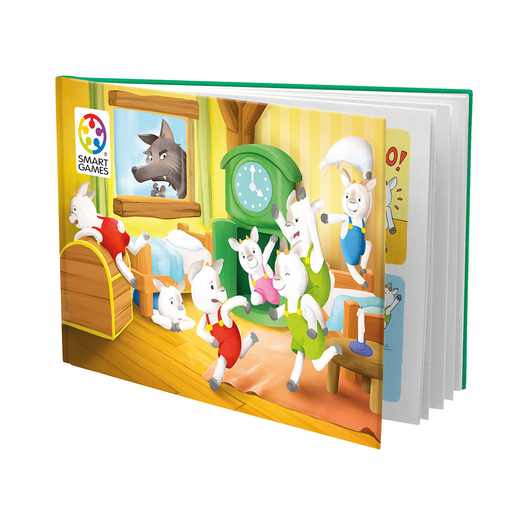 Smart Games - The Wolf & The 7 Goats - Deluxe, joc de logica cu 48 de provocari, 3+ ani,  editie internationala