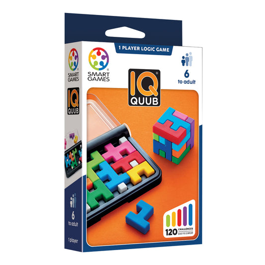 Smart Games - IQ Quub, joc de logica cu 120 de provocari, 6+ ani, editie internationala