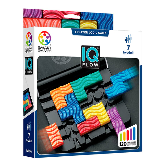 Smart Games - IQ Flow, joc de logica cu 120 de provocari, 7+ ani, editie internationala