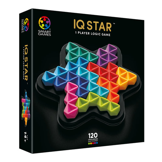Smart Games - IQ Deluxe - Star, joc de logica cu 120 de provocari, 14+ ani, editie internationala